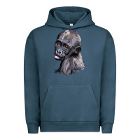 Pigment Midnight Navy Baby Gorilla Head Urban Hoodie - LillyAllenDesigns