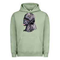 Pigment Oil Green Baby Gorilla Head Urban Hoodie - LillyAllenDesigns