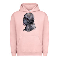 Pigment Salmon Baby Gorilla Head Urban Hoodie - LillyAllenDesigns