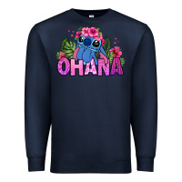 Navy ohana stitch Premium Sweatshirt - Zillion Design Studio