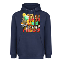 Navy tan and tipsy Heavyweight Hoodie - texasbilliewilder