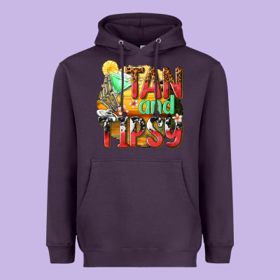 Tan And Tipsy Heavyweight Hoodie Designed By Texasbilliewilder