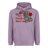 Lavender my valentine has paws french bulldog Heavyweight Hoodie - RanaPortraitStore