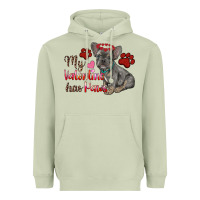 Matcha my valentine has paws french bulldog Heavyweight Hoodie - RanaPortraitStore