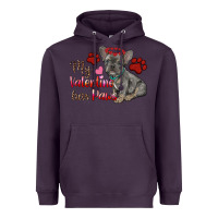 Plum my valentine has paws french bulldog Heavyweight Hoodie - RanaPortraitStore