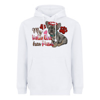 White my valentine has paws french bulldog Heavyweight Hoodie - RanaPortraitStore
