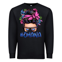 Black ohana stitch messy bun Premium Sweatshirt - Zillion Design Studio