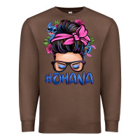 Chestnut ohana stitch messy bun Premium Sweatshirt - Zillion Design Studio