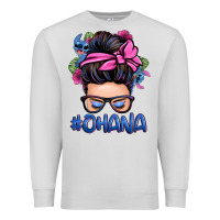 Dove Grey ohana stitch messy bun Premium Sweatshirt - Zillion Design Studio