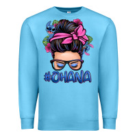 Ocean Blue ohana stitch messy bun Premium Sweatshirt - Zillion Design Studio