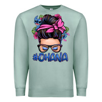 Seafoam ohana stitch messy bun Premium Sweatshirt - Zillion Design Studio