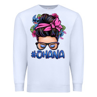 Ohana Stitch Messy Bun Premium Sweatshirt | Teevron