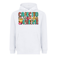 White cafecito y chisme Heavyweight Hoodie - Zillion Design Studio