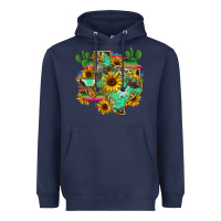 Navy texas map Heavyweight Hoodie - Zillion Design Studio