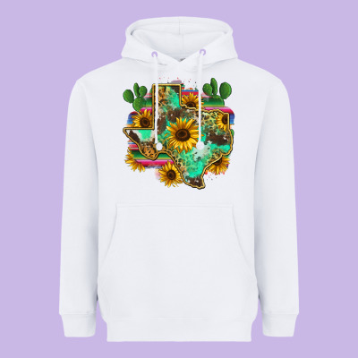 Texas Map Heavyweight Hoodie Designed By Zillion Design Studio