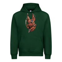 Forest Green Orangutan And Baby Urban Hoodie - LillyAllenDesigns