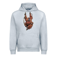 Heather Grey Orangutan And Baby Urban Hoodie - LillyAllenDesigns