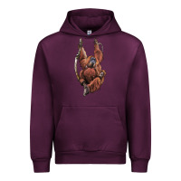 Mauve Wine Orangutan And Baby Urban Hoodie - LillyAllenDesigns