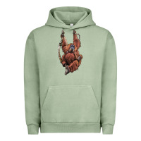 Pigment Oil Green Orangutan And Baby Urban Hoodie - LillyAllenDesigns