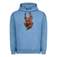 Pigment Pebble Blue Orangutan And Baby Urban Hoodie - LillyAllenDesigns