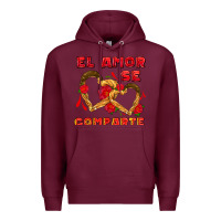 Burgundy el amor se comparte with churros Premium Hoodie - AdoDesignShop