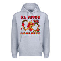Heather Grey el amor se comparte with churros Premium Hoodie - AdoDesignShop