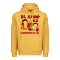 Mustard el amor se comparte with churros Premium Hoodie - AdoDesignShop