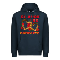 Navy el amor se comparte with churros Premium Hoodie - AdoDesignShop