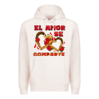 Pale Pink el amor se comparte with churros Premium Hoodie - AdoDesignShop