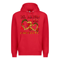 Red el amor se comparte with churros Premium Hoodie - AdoDesignShop