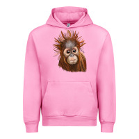 Fuchsia Pink baby orangutan Urban Hoodie - LillyAllenDesigns