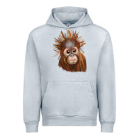 Heather Grey baby orangutan Urban Hoodie - LillyAllenDesigns