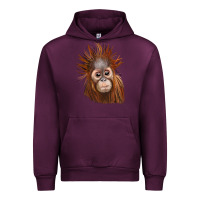 Mauve Wine baby orangutan Urban Hoodie - LillyAllenDesigns