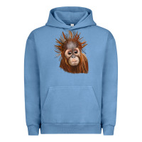 Pigment Pebble Blue baby orangutan Urban Hoodie - LillyAllenDesigns