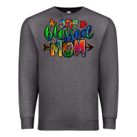 Charcoal Heather one blessed mom autism Premium Sweatshirt - Zillion Design Studio