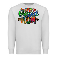Dove Grey one blessed mom autism Premium Sweatshirt - Zillion Design Studio