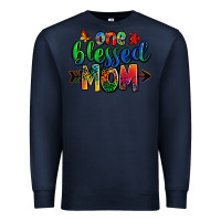 Navy one blessed mom autism Premium Sweatshirt - Zillion Design Studio