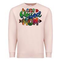 Pale Pink one blessed mom autism Premium Sweatshirt - Zillion Design Studio