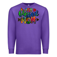 Purple one blessed mom autism Premium Sweatshirt - Zillion Design Studio