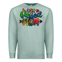 Seafoam one blessed mom autism Premium Sweatshirt - Zillion Design Studio