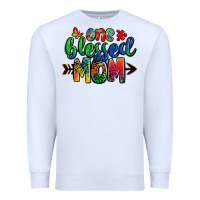 White one blessed mom autism Premium Sweatshirt - Zillion Design Studio