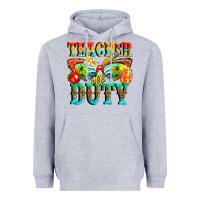 Heather Grey teacher off duty Heavyweight Hoodie - texasbilliewilder