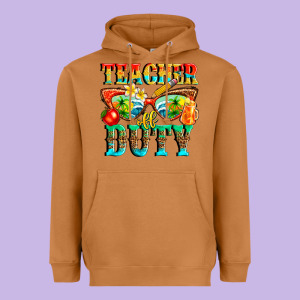 Teacher Off Duty Heavyweight Hoodie Designed By Texasbilliewilder