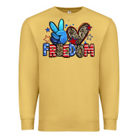 Antique Gold peace love freedom Premium Sweatshirt - Zillion Design Studio