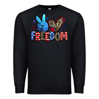 Black peace love freedom Premium Sweatshirt - Zillion Design Studio