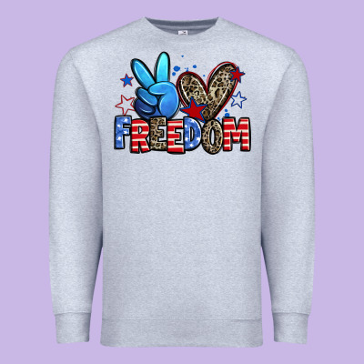 Peace Love Freedom Premium Sweatshirt Designed By Zillion Design Studio