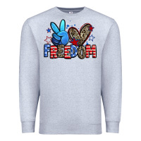 Heather Grey peace love freedom Premium Sweatshirt - Zillion Design Studio