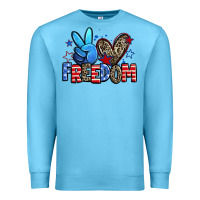 Ocean Blue peace love freedom Premium Sweatshirt - Zillion Design Studio