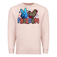 Pale Pink peace love freedom Premium Sweatshirt - Zillion Design Studio