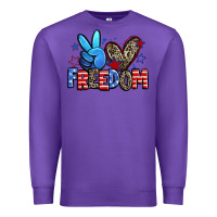 Purple peace love freedom Premium Sweatshirt - Zillion Design Studio